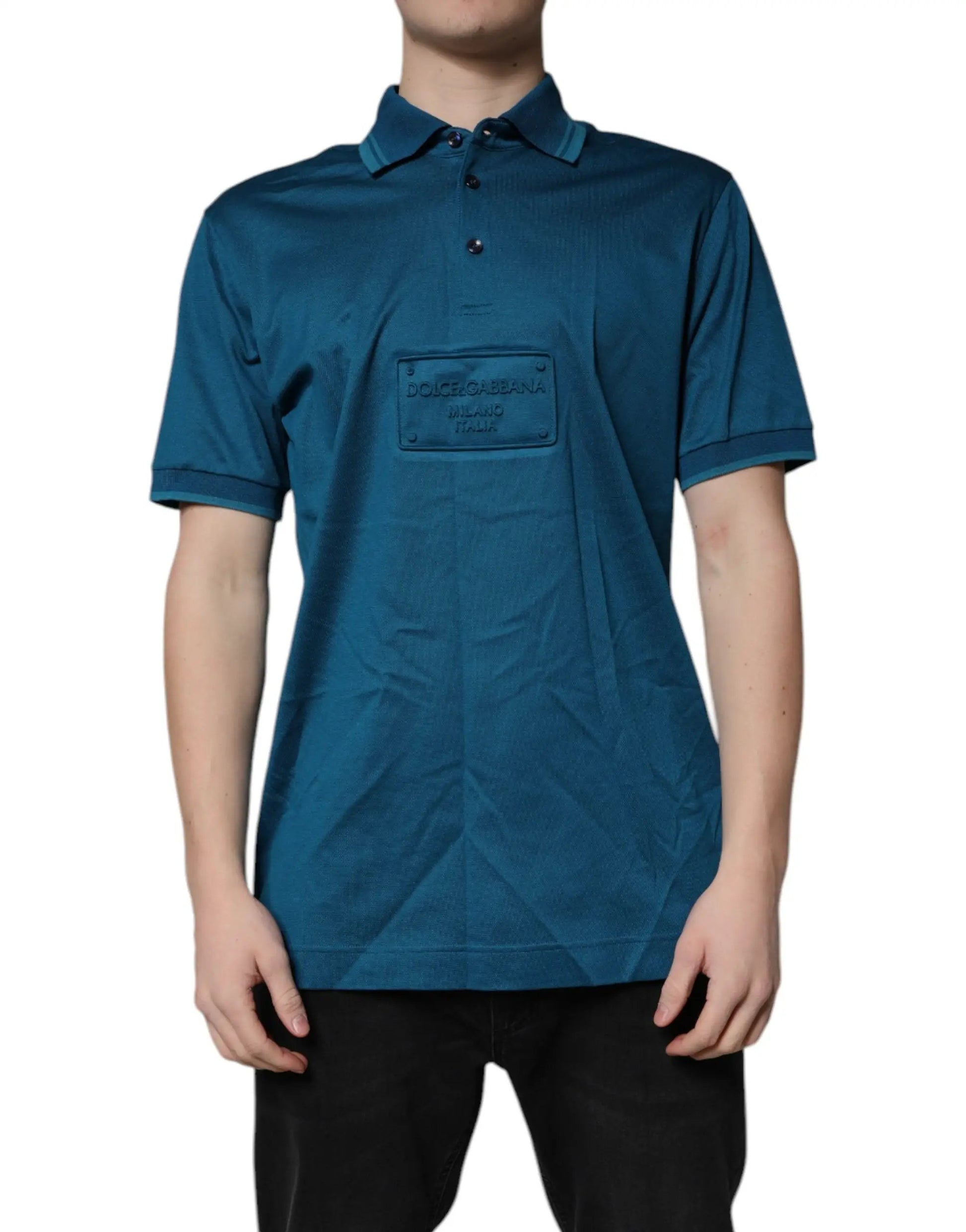 Dolce & Gabbana Blue Logo Cotton Men Polo Shirt T-shirt by Dolce & Gabbana