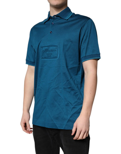 Dolce & Gabbana Blue Logo Cotton Men Polo Shirt T-shirt by Dolce & Gabbana