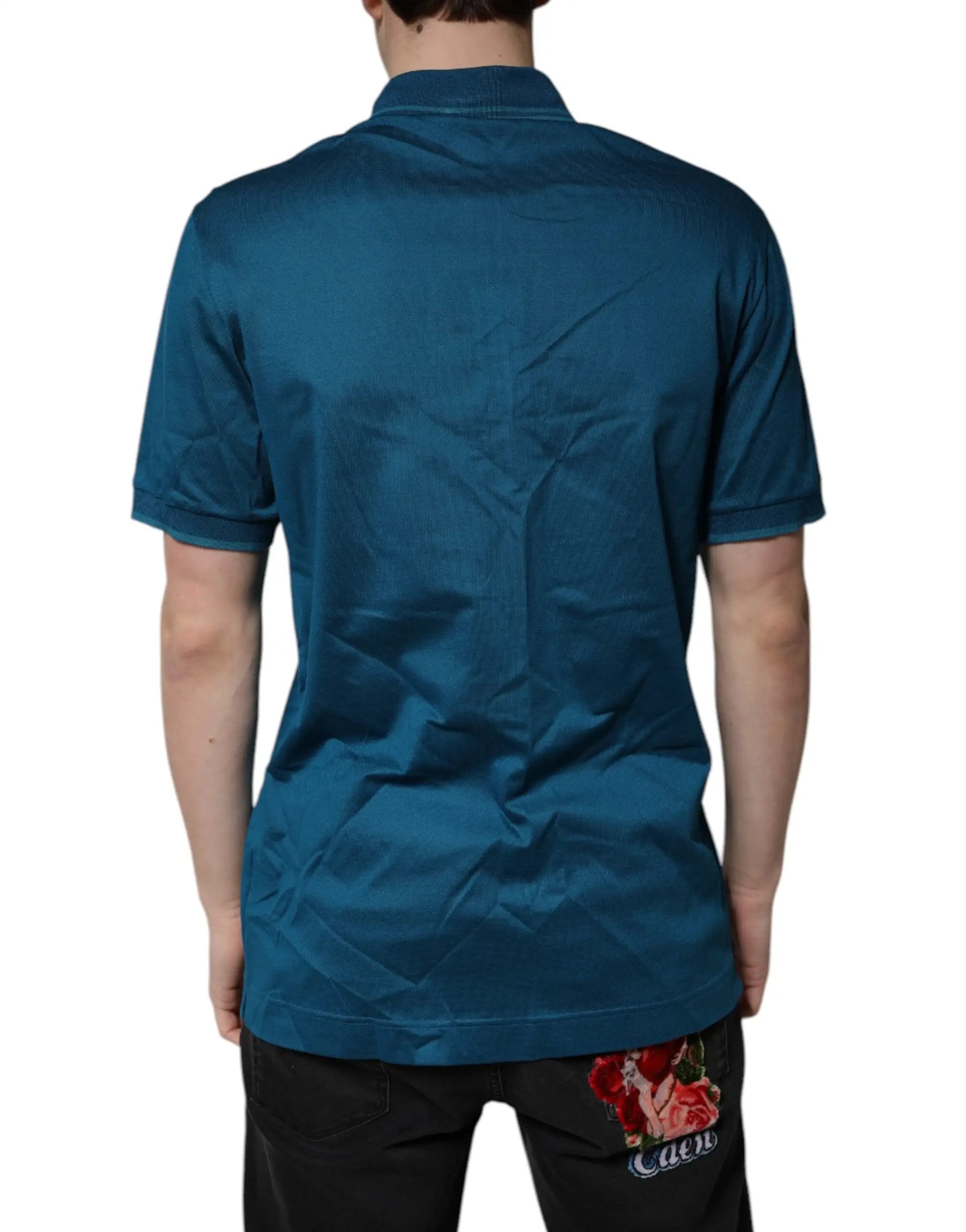 Dolce & Gabbana Blue Logo Cotton Men Polo Shirt T-shirt by Dolce & Gabbana