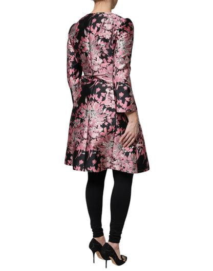 Trench Dolce & Gabbana femme en brocart fleuri rose et noir – JKT41386