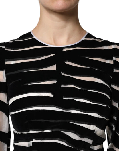Dolce & Gabbana Black White Zebra A-line Sheath Mini Dress by Dolce & Gabbana