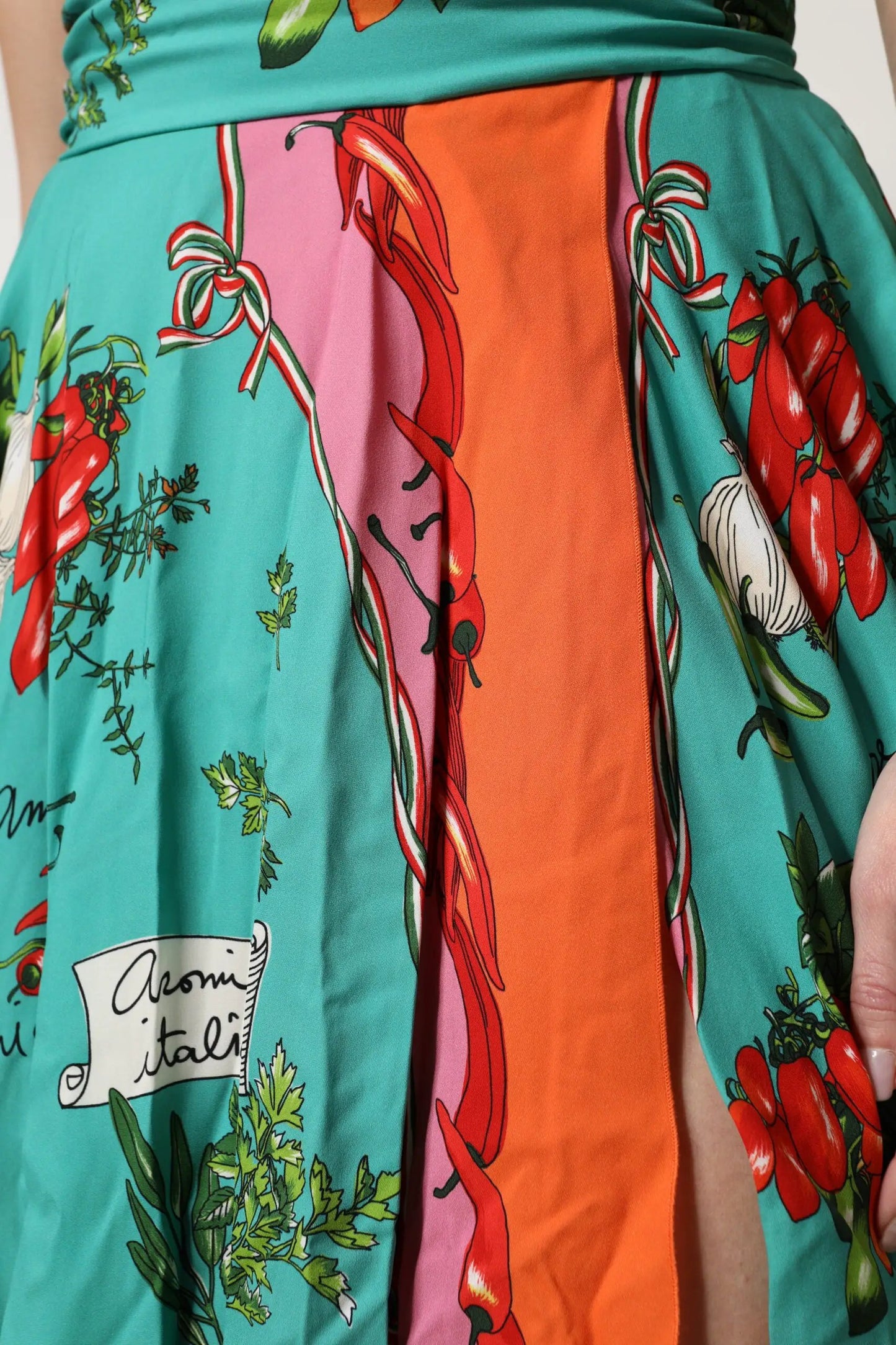 Dolce & Gabbana Multicolor Printed Silk Sleeveless Midi Dress by Dolce & Gabbana