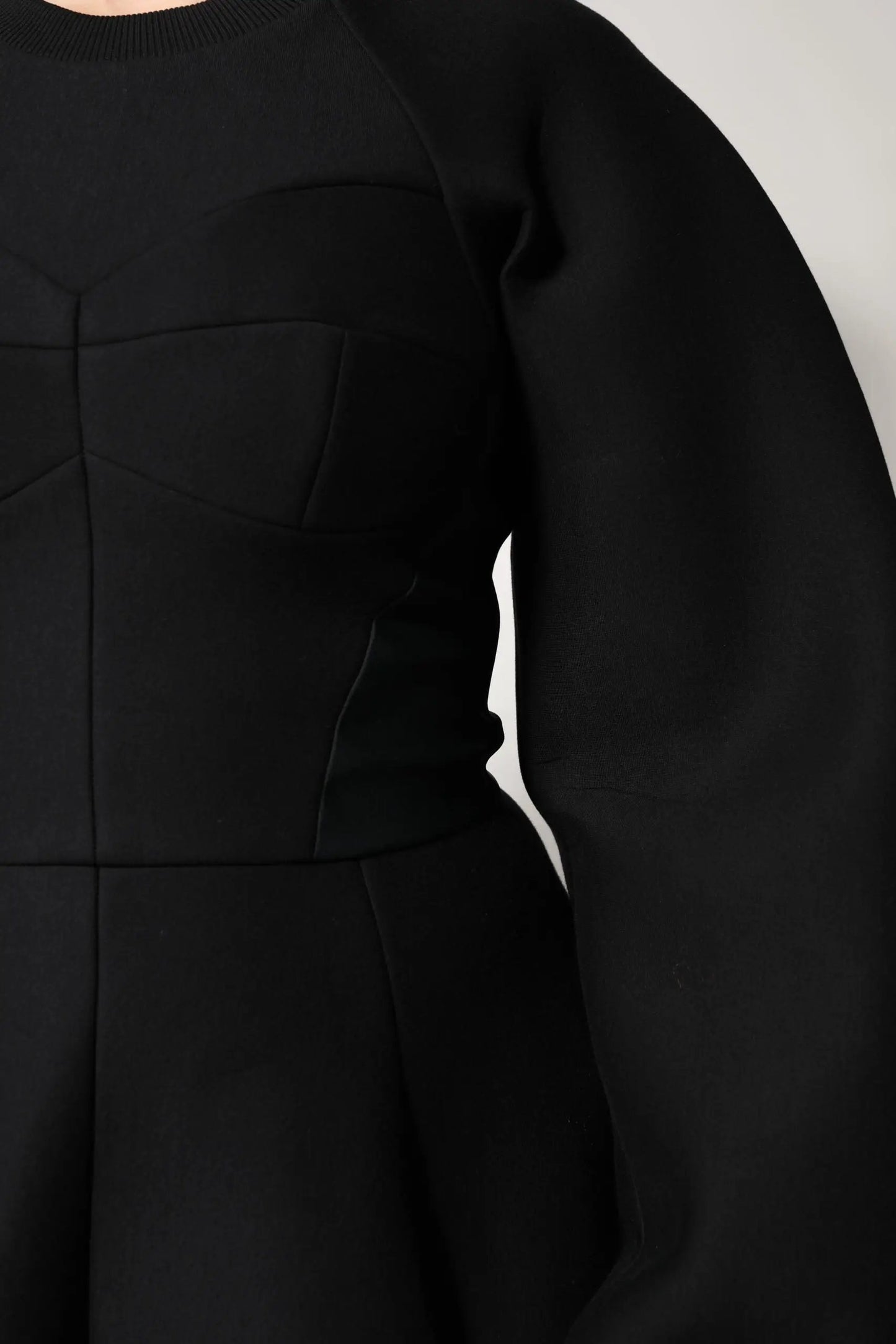 Dolce & Gabbana Black Cotton Long Sleeves A-line Mini Dress by Dolce & Gabbana