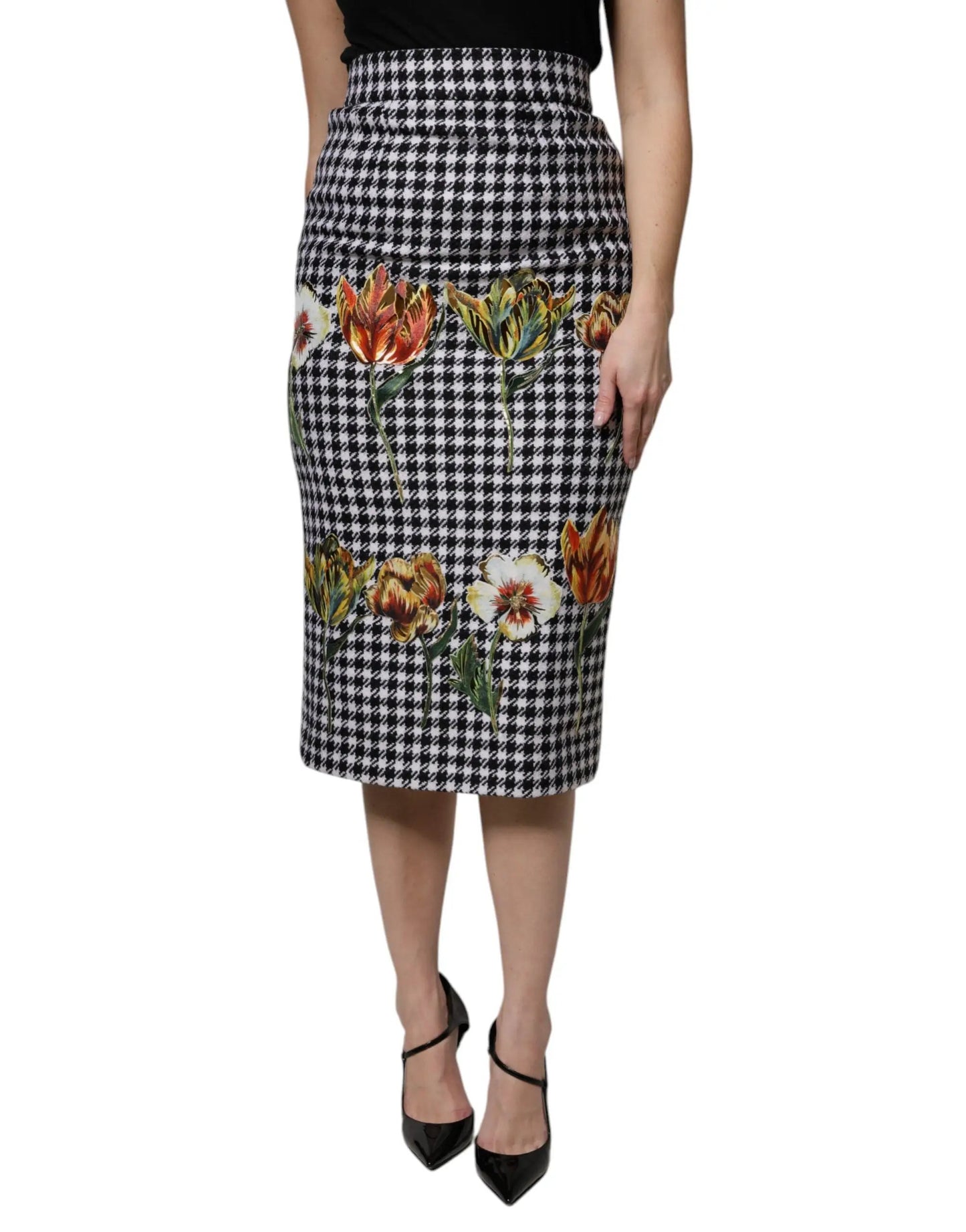 Dolce & Gabbana Multicolor Floral Print High Waist Pencil Cut Skirt by Dolce & Gabbana