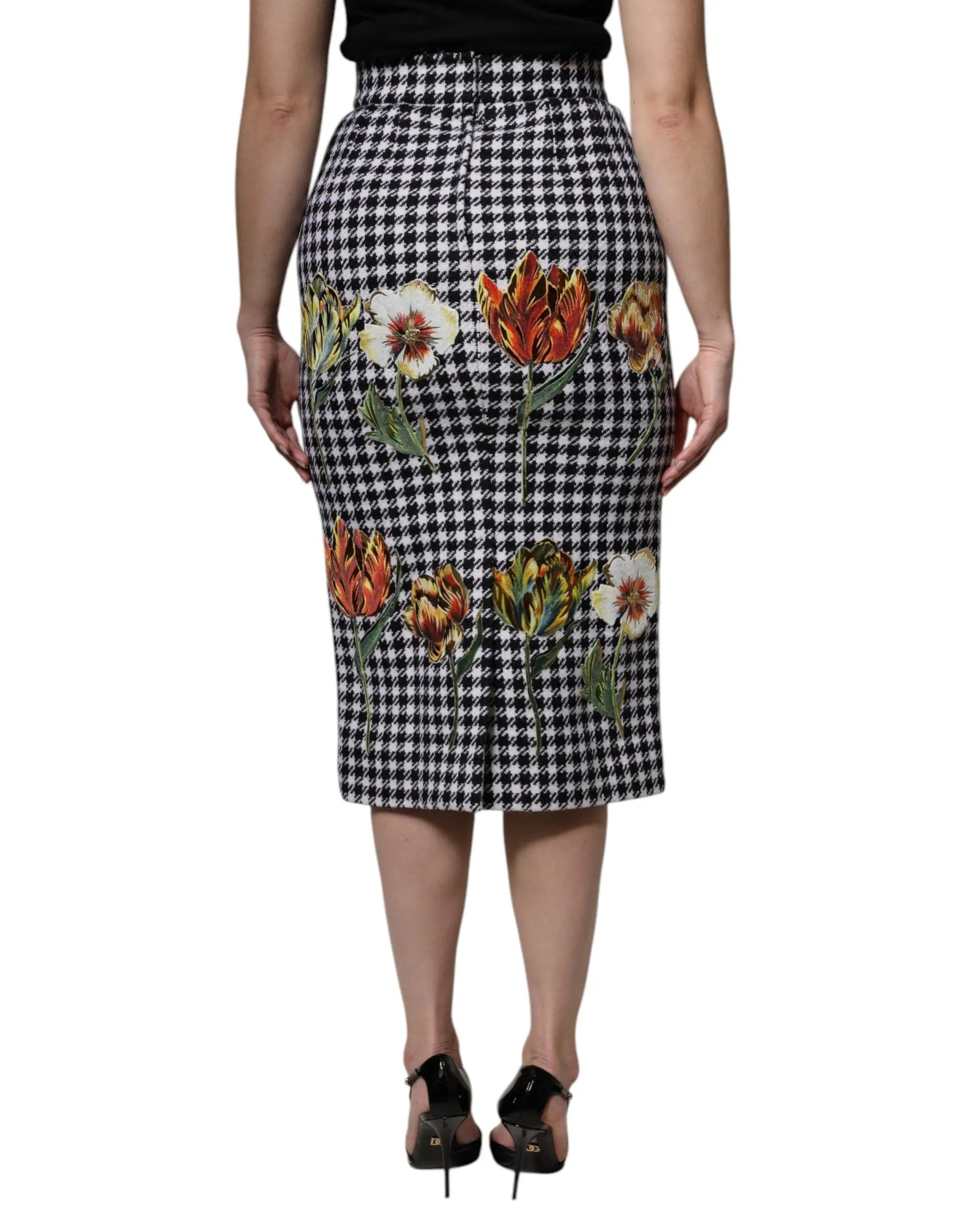 Dolce & Gabbana Multicolor Floral Print High Waist Pencil Cut Skirt by Dolce & Gabbana