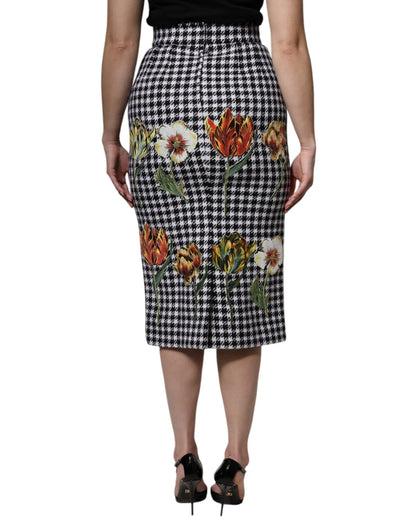 Dolce & Gabbana Multicolor Floral Print High Waist Pencil Cut Skirt by Dolce & Gabbana
