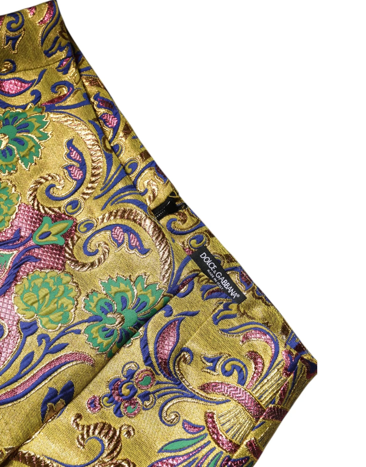 Dolce & Gabbana Multicolor Floral Jacquard Mid Waist Mini Skirt by Dolce & Gabbana