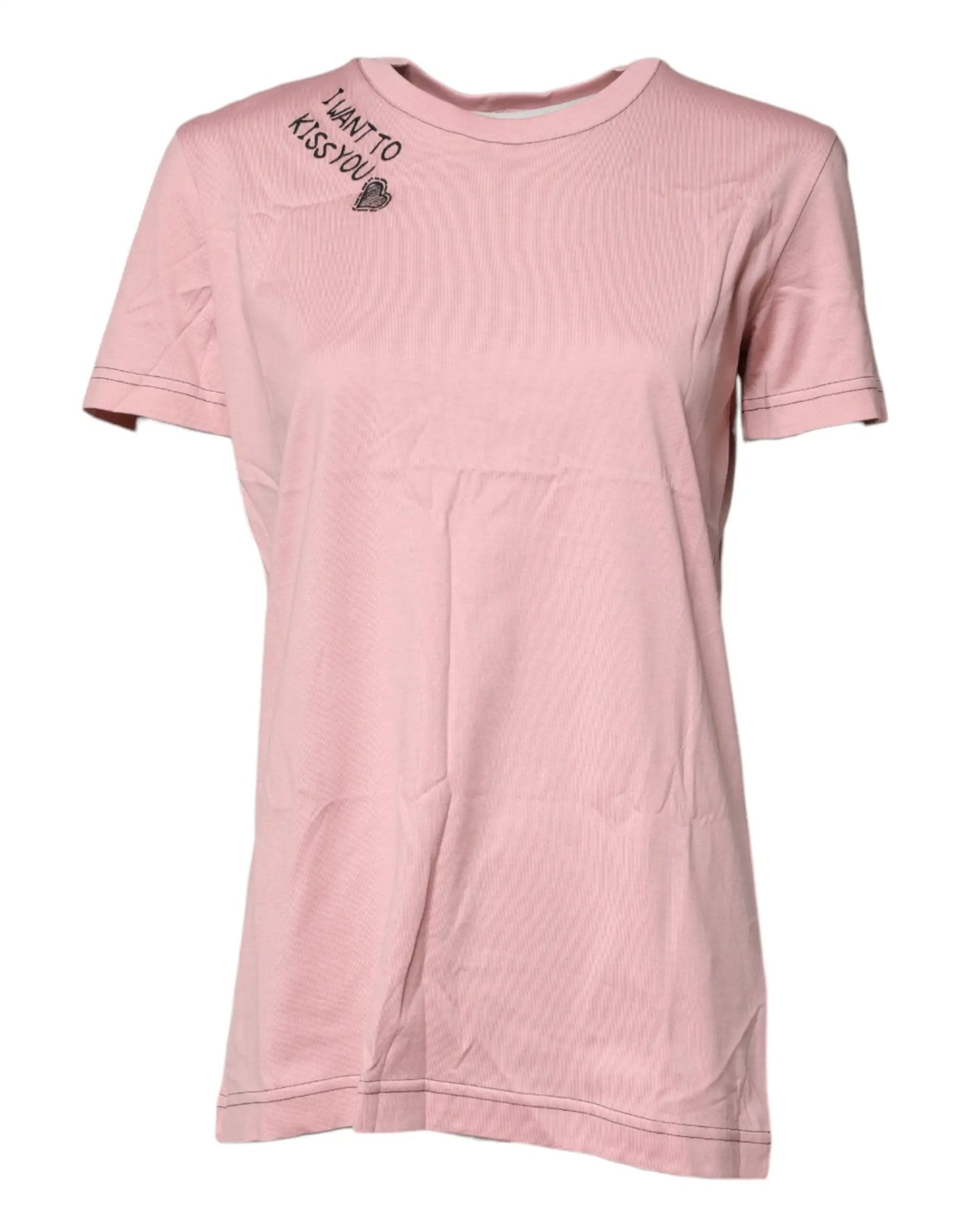 Dolce & Gabbana Pink Logo Print Cotton Crew Neck T-shirt by Dolce & Gabbana