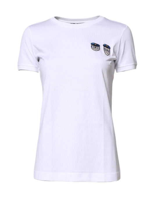 Dolce & Gabbana White #DGFamily Cotton Crew Neck T-shirt by Dolce & Gabbana