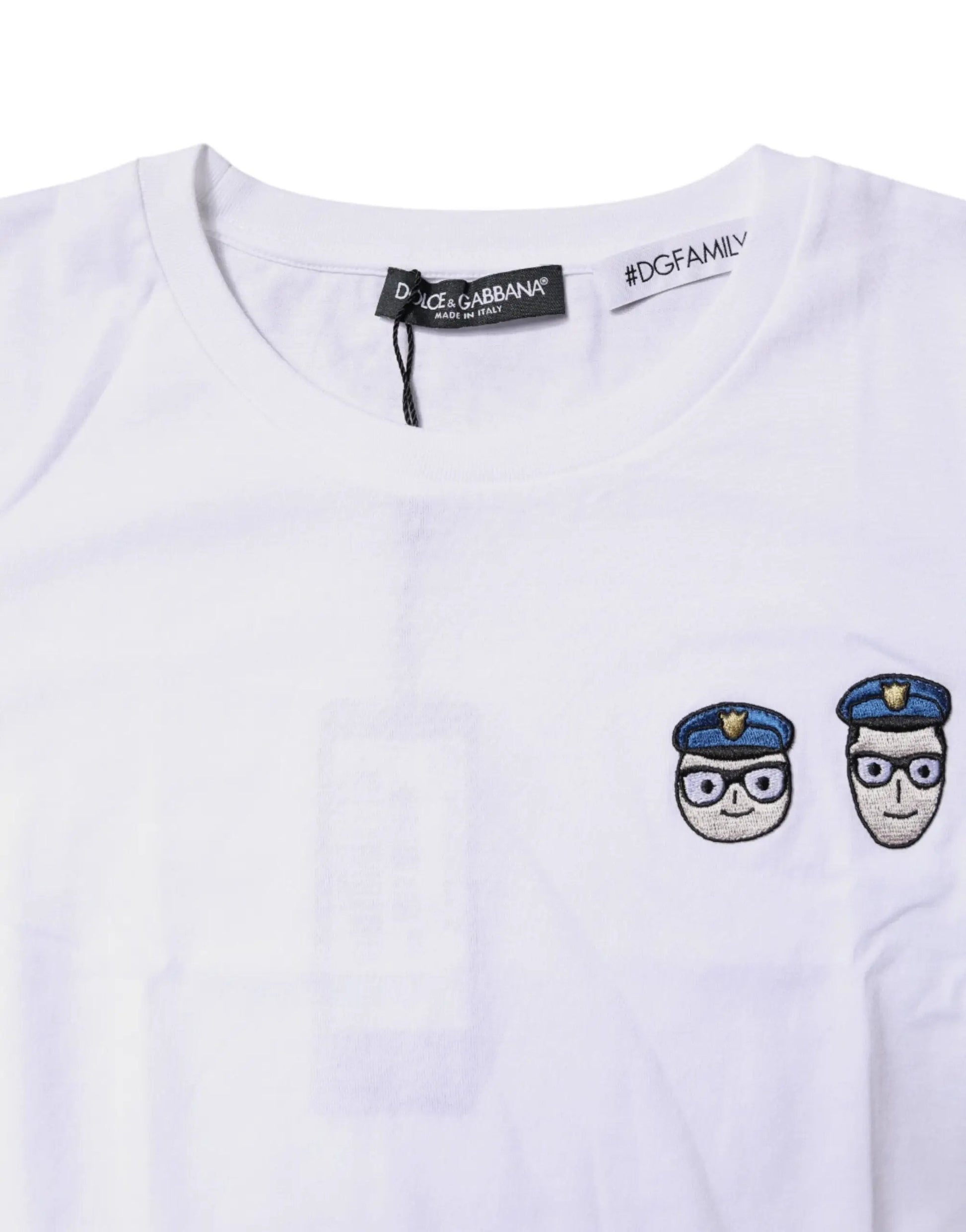 Dolce & Gabbana White #DGFamily Cotton Crew Neck T-shirt by Dolce & Gabbana