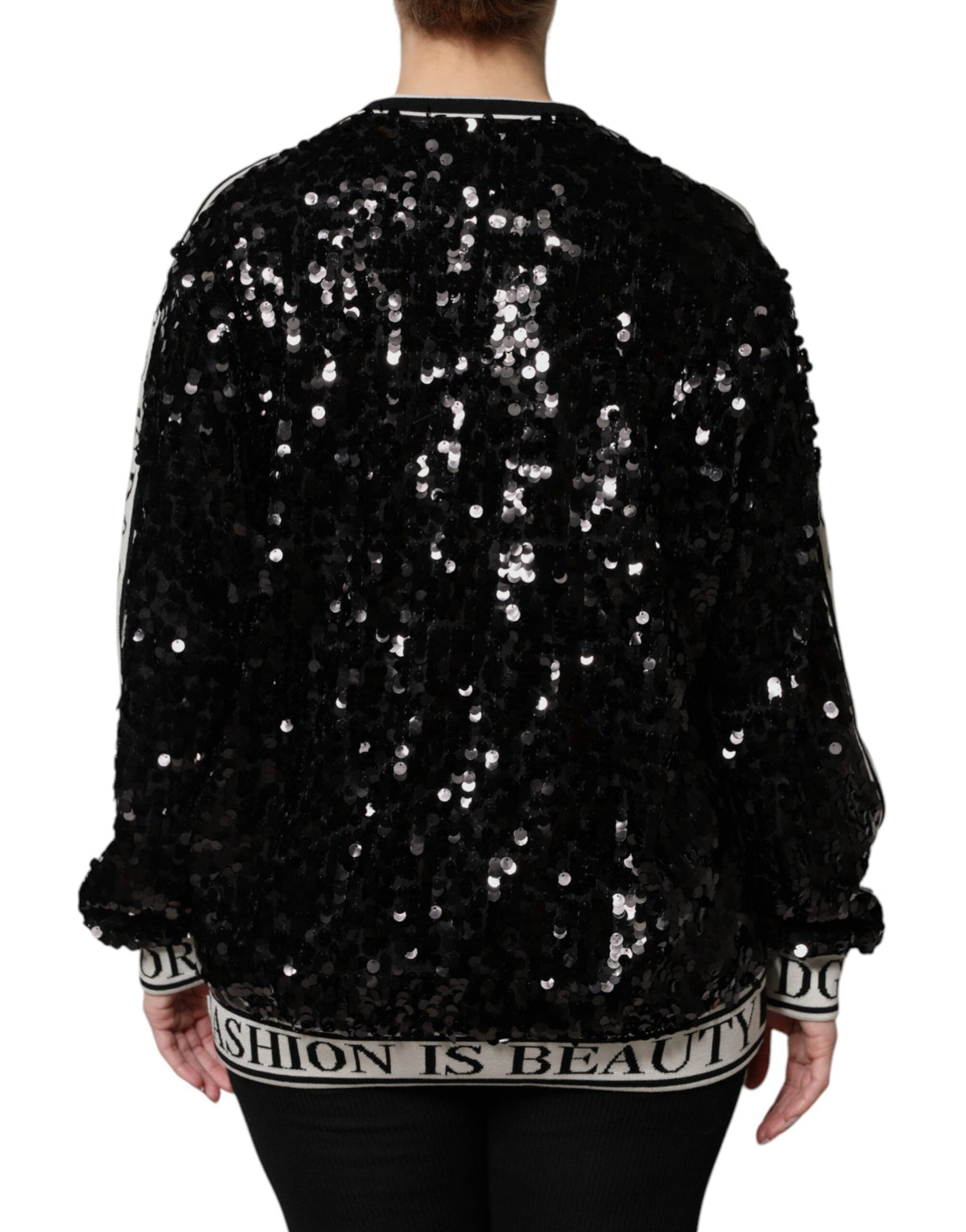 Pull Dolce & Gabbana femme DG Queen à sequins noir – TSH90082