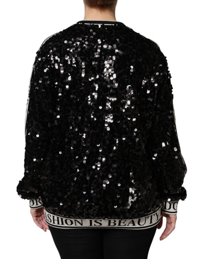 Pull Dolce & Gabbana femme DG Queen à sequins noir – TSH90082