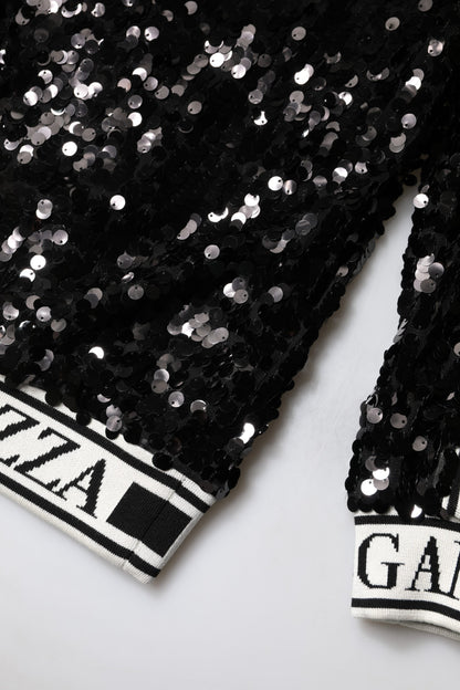 Pull Dolce & Gabbana femme DG Queen à sequins noir – TSH90082