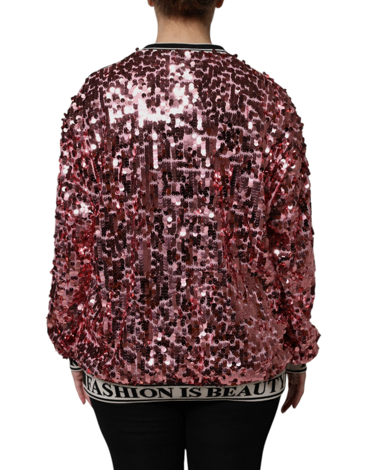 Pull Dolce & Gabbana femme DG Queen à sequins rose – TSH90083