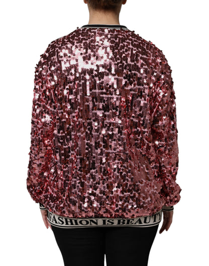 Pull Dolce & Gabbana femme DG Queen à sequins rose – TSH90083