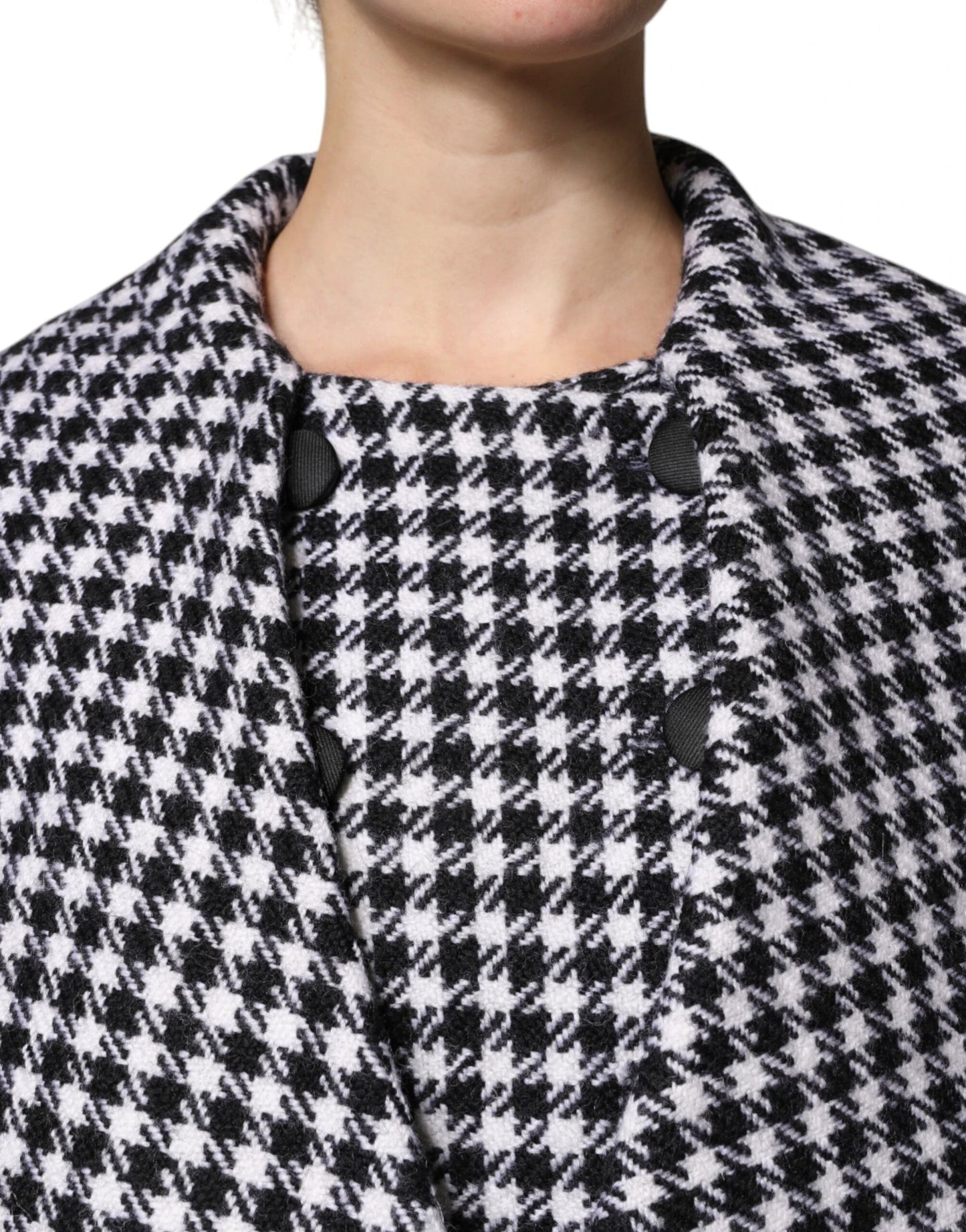 Dolce & Gabbana Black White Monochrome Patterned Floral Cape Jacket by Dolce & Gabbana