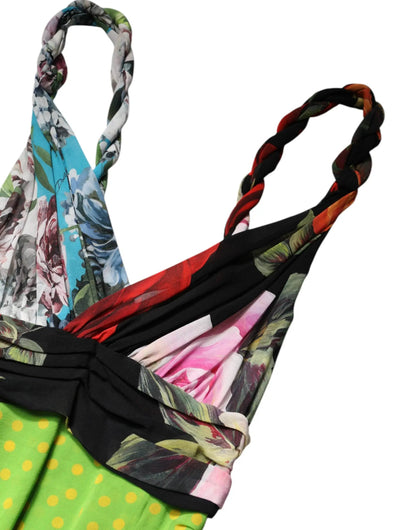 Dolce & Gabbana Multicolor Floral Patchwork Fitted Mini Dress by Dolce & Gabbana