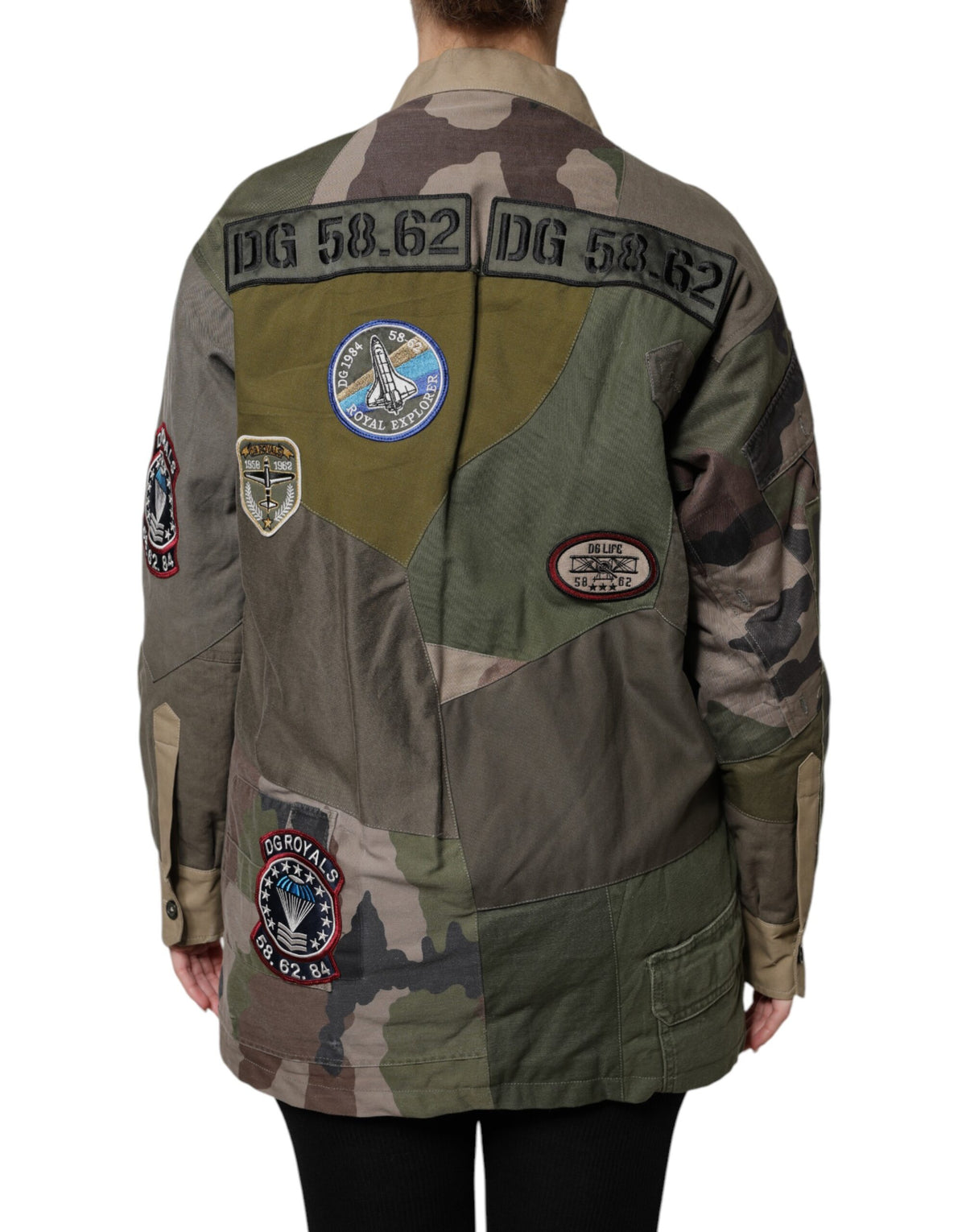 Veste militaire Dolce & Gabbana femme en coton vert kaki – TSH90087