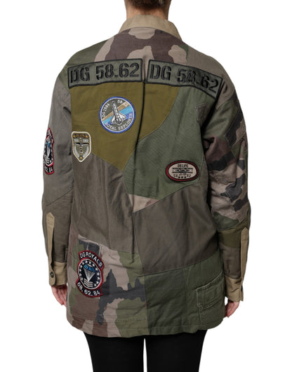 Veste militaire Dolce & Gabbana femme en coton vert kaki – TSH90087