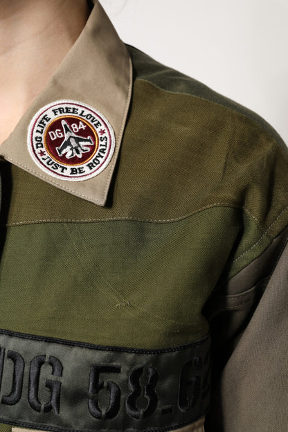 Veste militaire Dolce & Gabbana femme en coton vert kaki – TSH90087