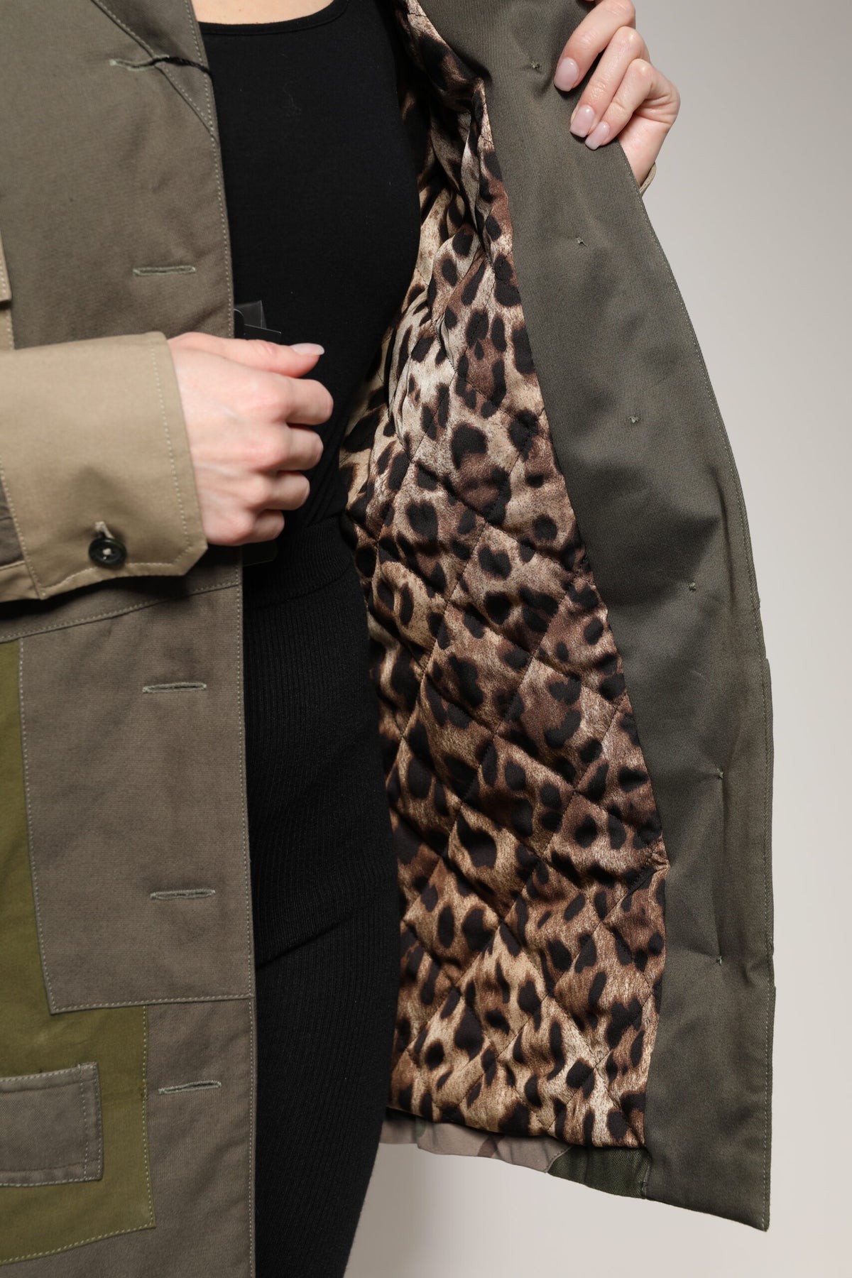 Veste militaire Dolce & Gabbana femme en coton vert kaki – TSH90087