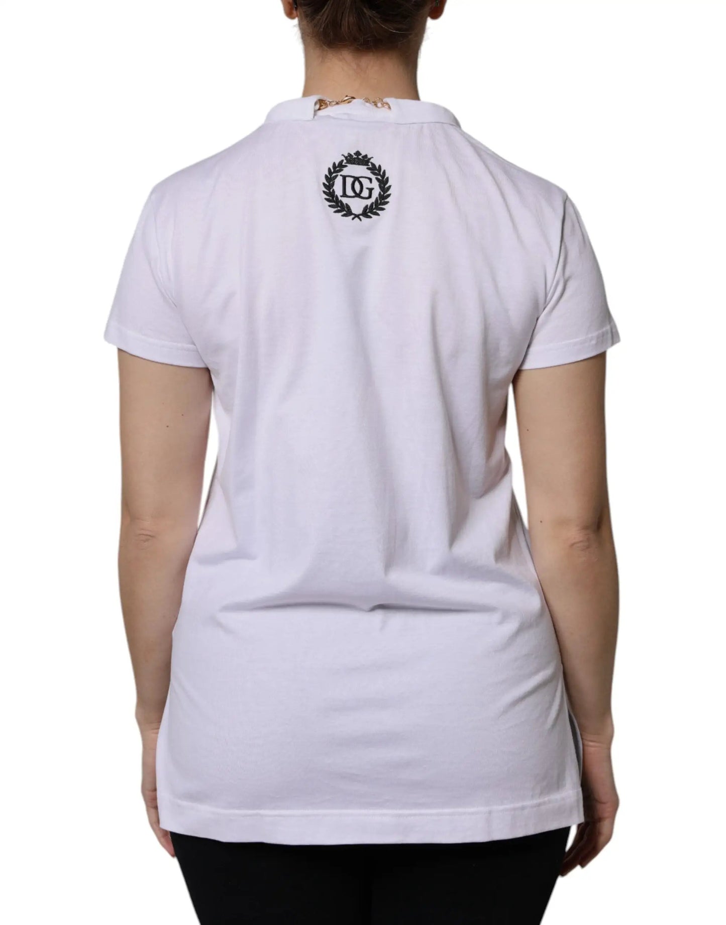 Dolce & Gabbana White Necklace Cotton Short Sleeve T-shirt by Dolce & Gabbana