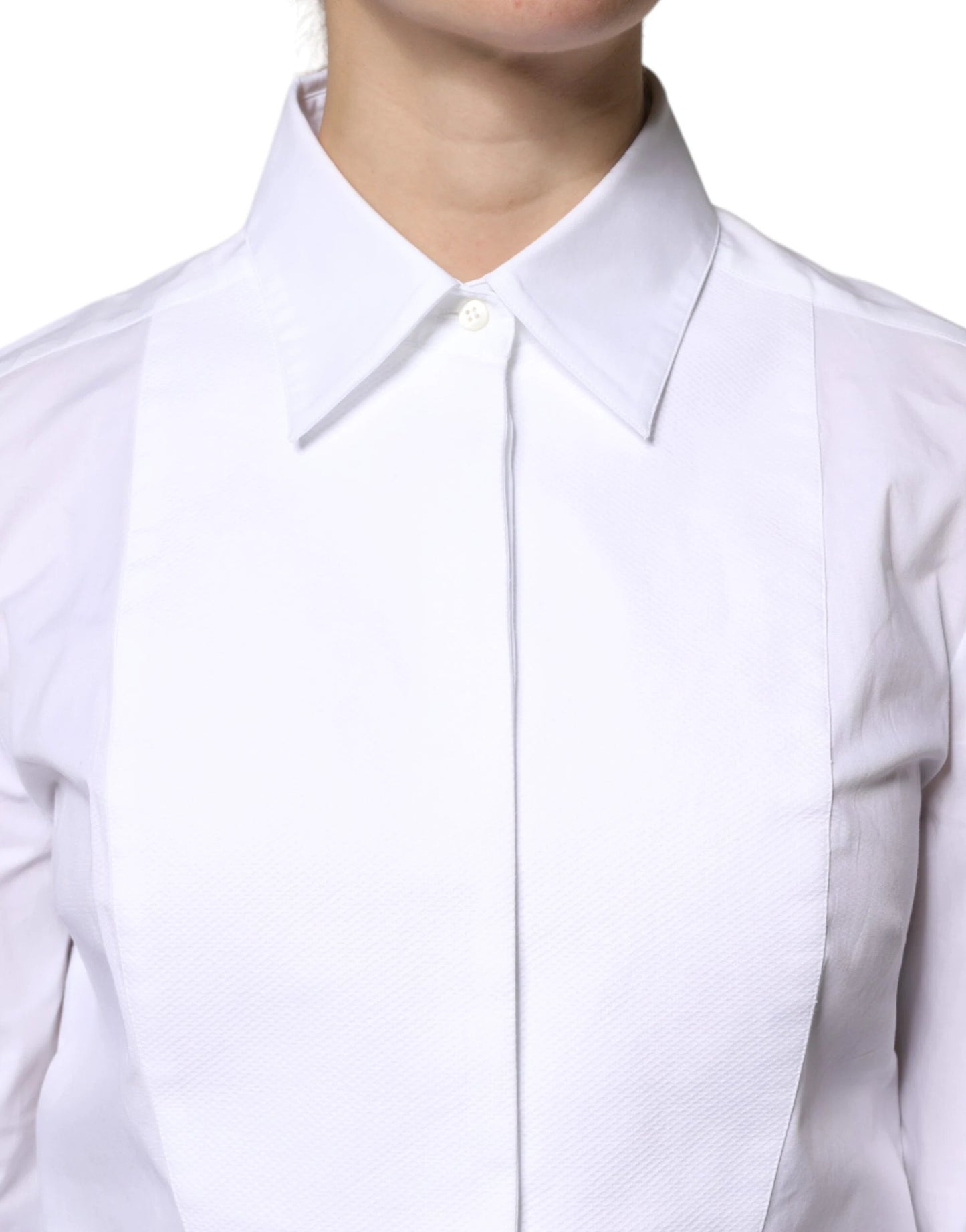 Dolce & Gabbana White Cotton Dress Collared Dress Shirt Top by Dolce & Gabbana