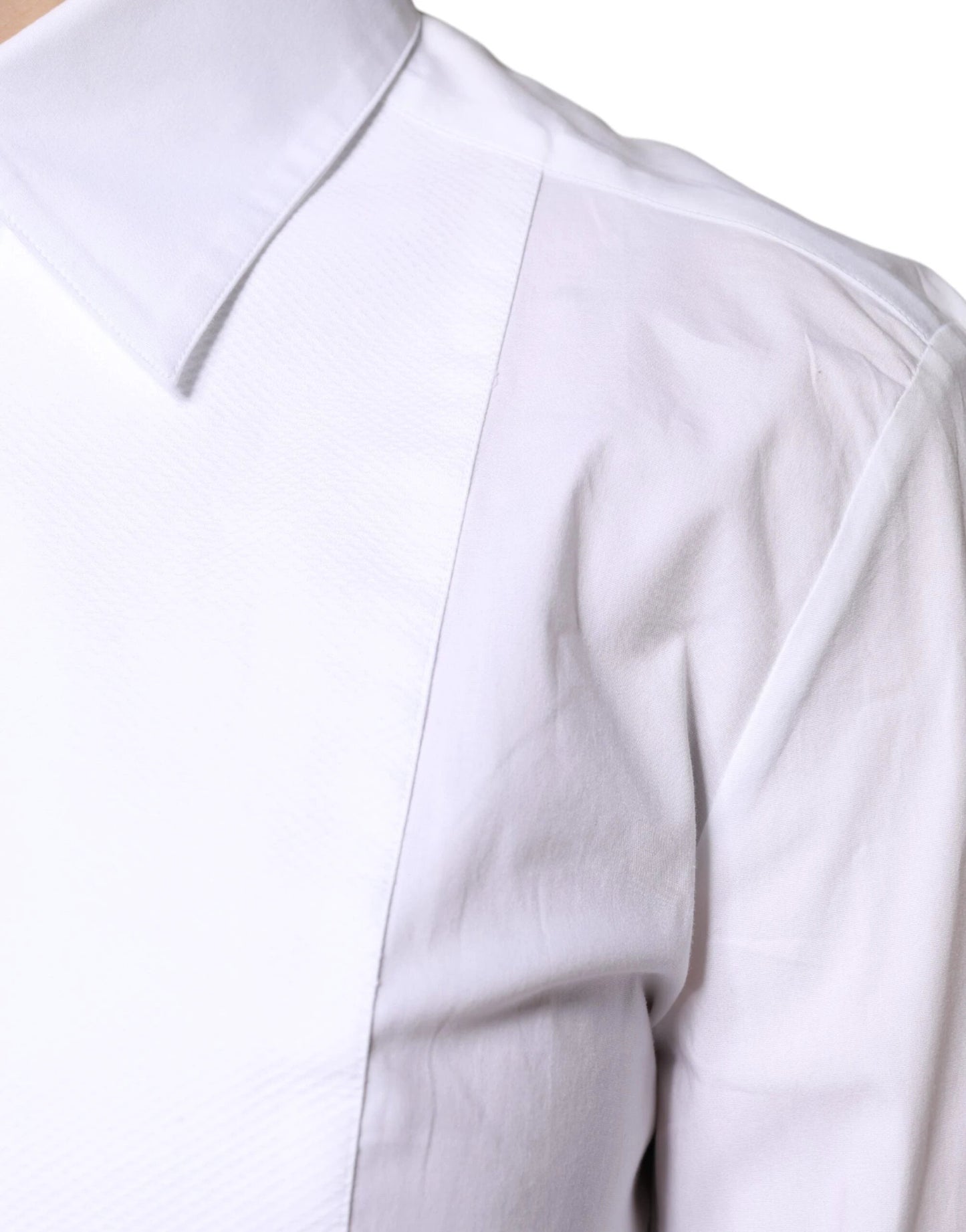 Dolce & Gabbana White Cotton Dress Collared Dress Shirt Top by Dolce & Gabbana