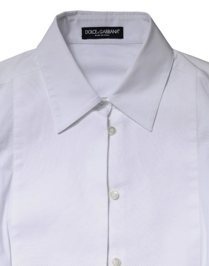 Dolce & Gabbana White Cotton Dress Collared Dress Shirt Top by Dolce & Gabbana