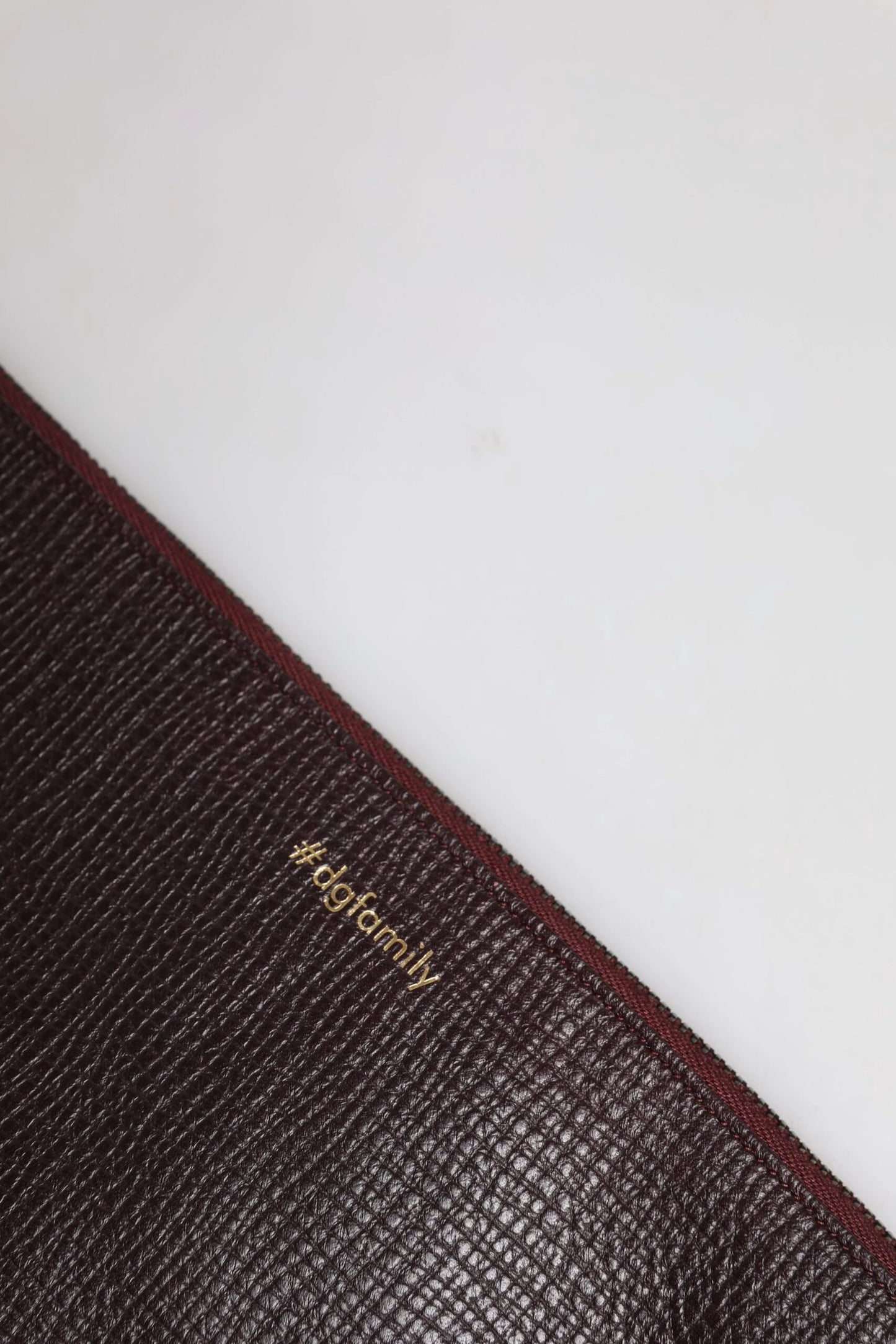 Dolce & Gabbana Brown Leather #DGFAMILY Embellished Men Clutch Pouch Bag by Dolce & Gabbana