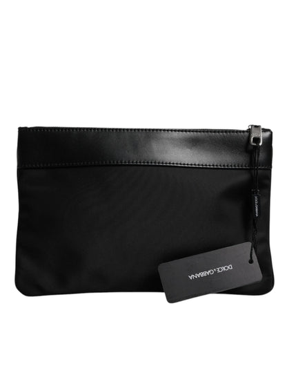 Dolce & Gabbana Multicolor Leopard Jacquard Print Logo Plaque Pouch Bag by Dolce & Gabbana