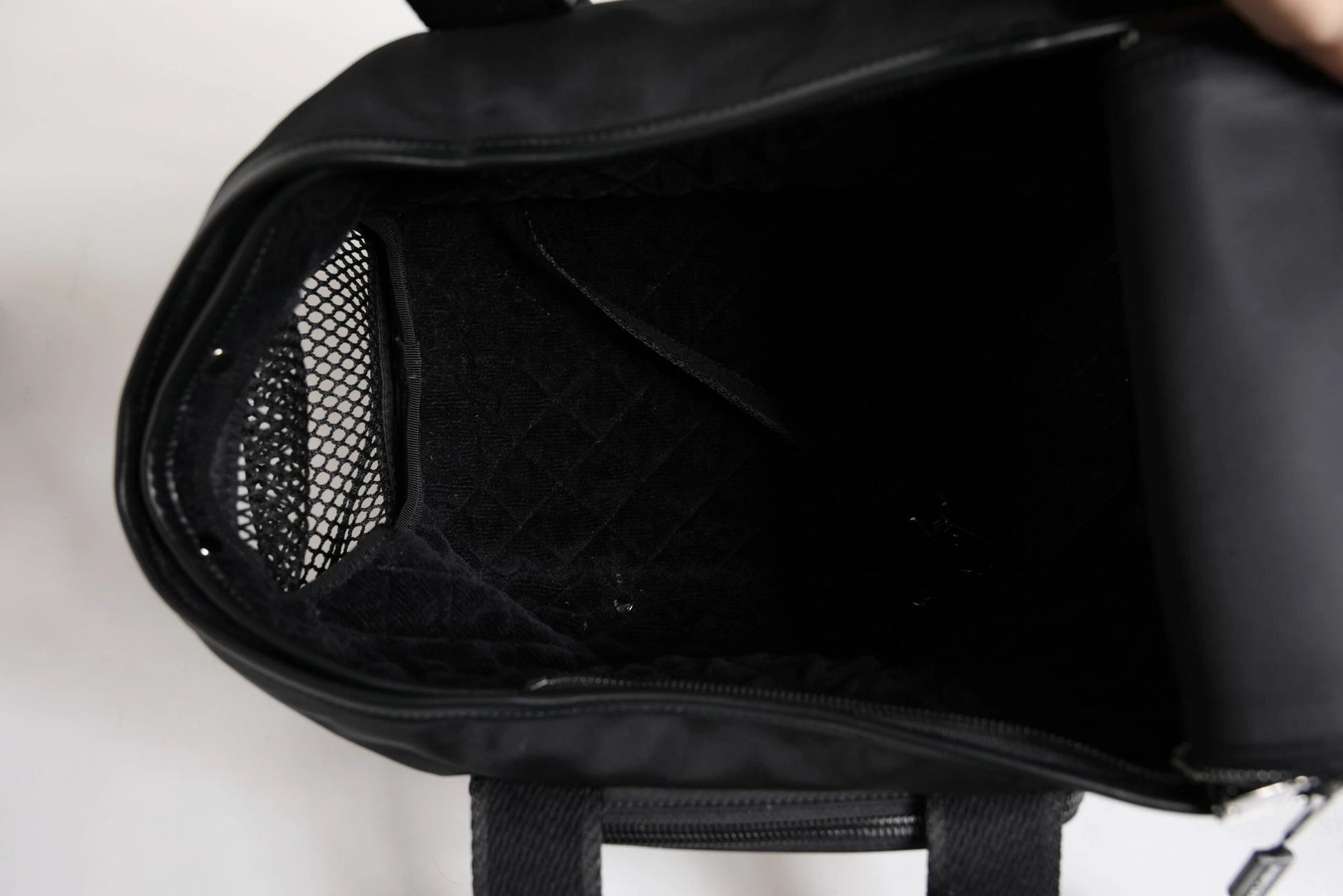 Dolce & Gabbana Black Shoulder Strap Pet Carry Logo Plaque Bag by Dolce & Gabbana