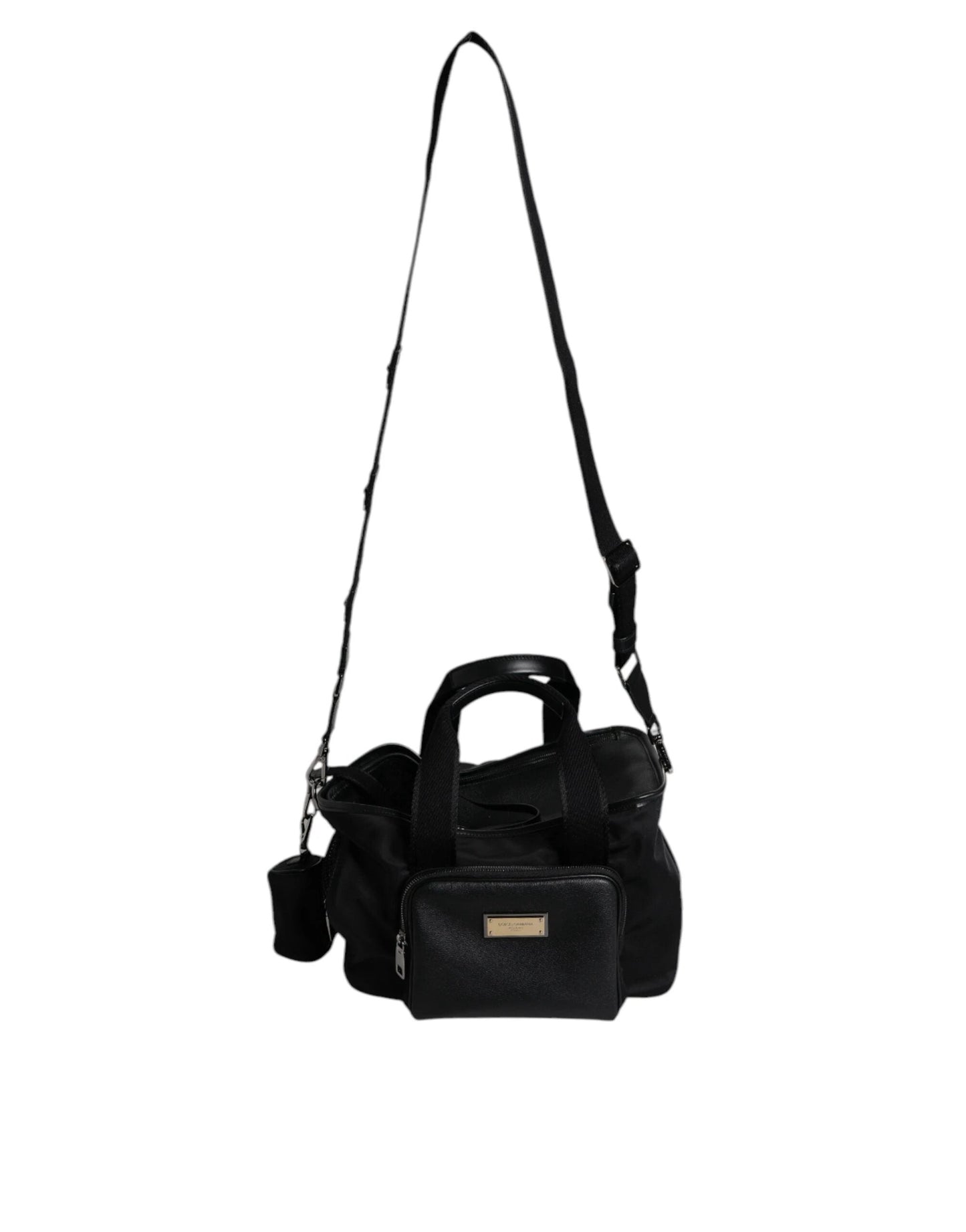 Dolce & Gabbana Black Shoulder Strap Pet Carry Logo Plaque Bag by Dolce & Gabbana