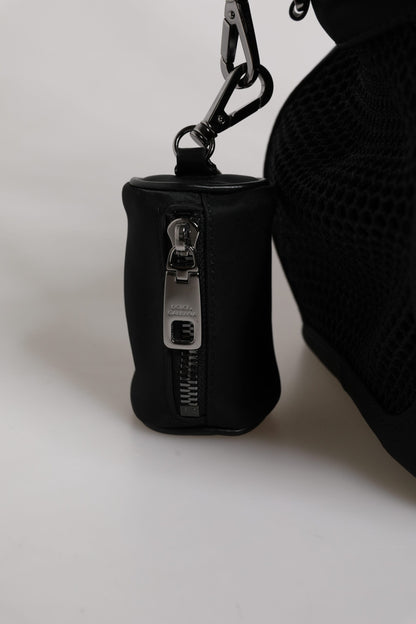 Dolce & Gabbana Black Shoulder Strap Pet Carry Logo Plaque Bag