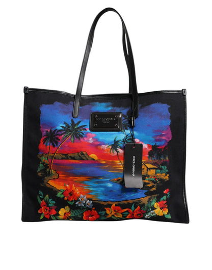 Dolce & Gabbana Multicolor Graphic Printed Top Handle Shopping Tote Bag by Dolce & Gabbana