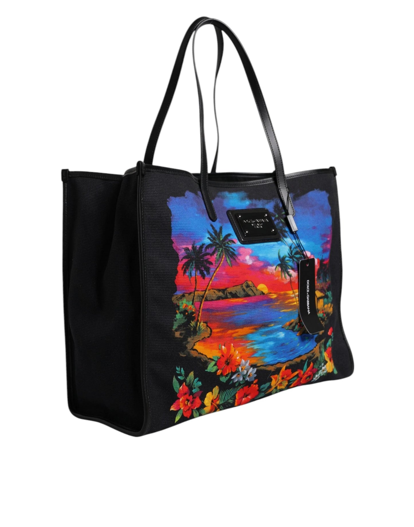Dolce & Gabbana Multicolor Graphic Printed Top Handle Shopping Tote Bag by Dolce & Gabbana