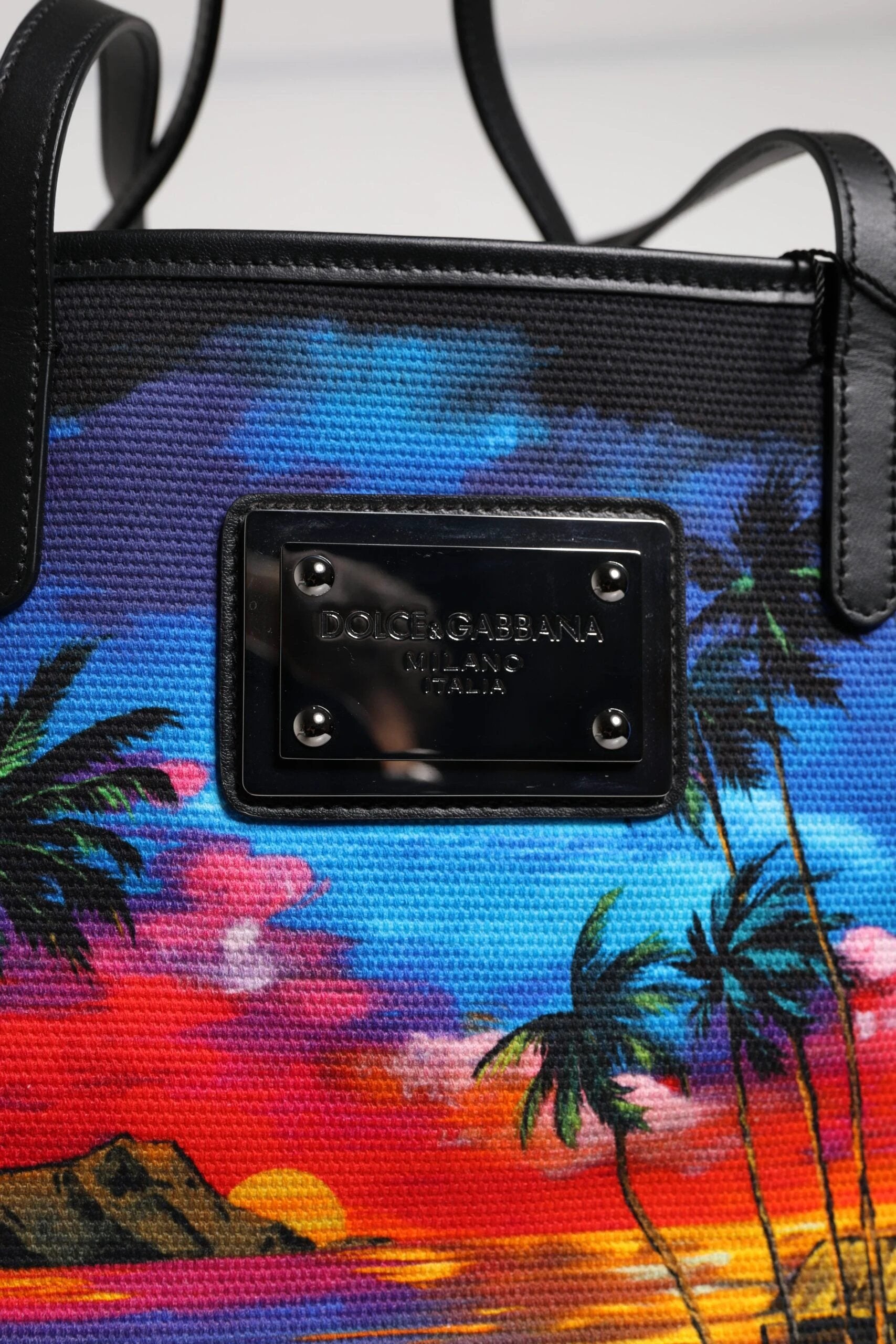 Dolce & Gabbana Multicolor Graphic Printed Top Handle Shopping Tote Bag by Dolce & Gabbana