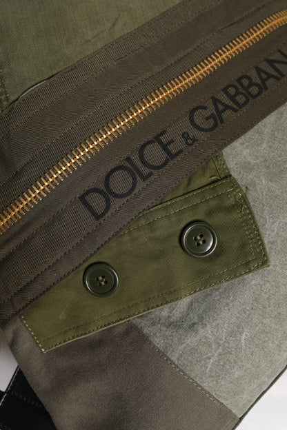 Sac à dos Dolce & Gabbana patchwork en coton vert militaire – BAG4340