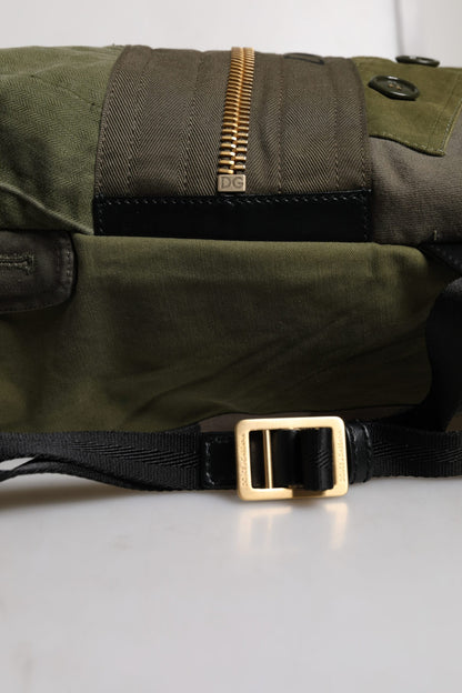 Sac à dos Dolce & Gabbana patchwork en coton vert militaire – BAG4340