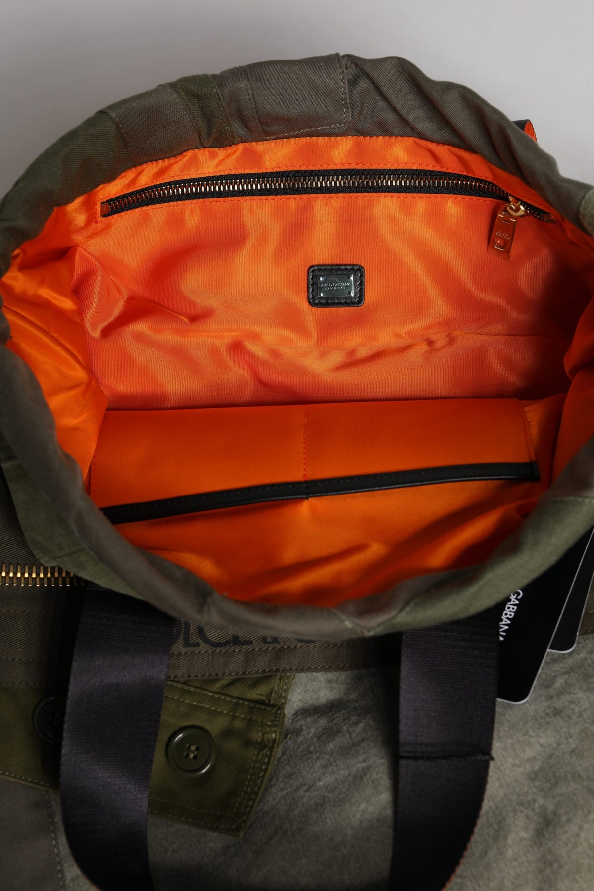 Sac à dos Dolce & Gabbana patchwork en coton vert militaire – BAG4340