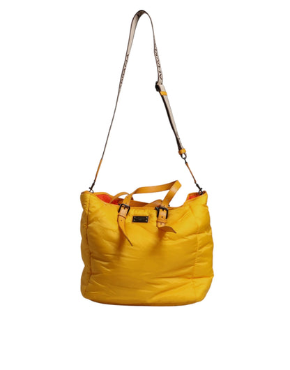 Dolce & Gabbana Yellow Orange Nylon Logo Plaque Hand Shoulder Duffle Bag by Dolce & Gabbana
