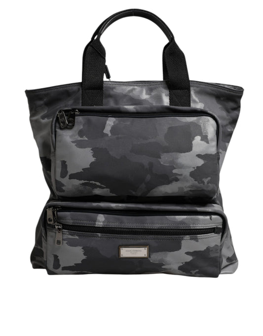 Sac cabas Dolce & Gabbana en coton gris camouflage – BAG4351