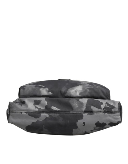 Dolce & Gabbana Gray Camo Cotton Multiple Compartments Tote Bag by Dolce & Gabbana