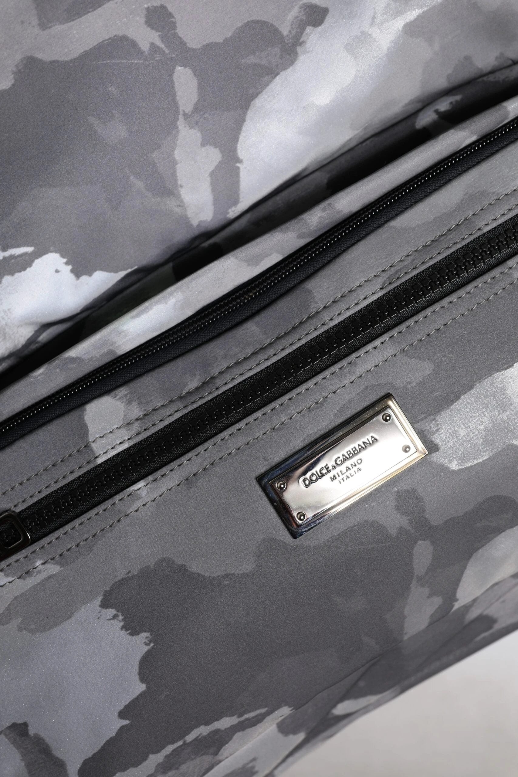 Dolce & Gabbana Gray Camo Cotton Multiple Compartments Tote Bag by Dolce & Gabbana