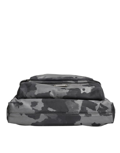 Dolce & Gabbana Gray Camo Cotton Multiple Compartments Tote Bag by Dolce & Gabbana
