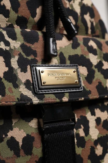 Dolce et Gabbana Sac Seau Bandoulière Léopard Multicolore En Coton Pour Tous Les Jours