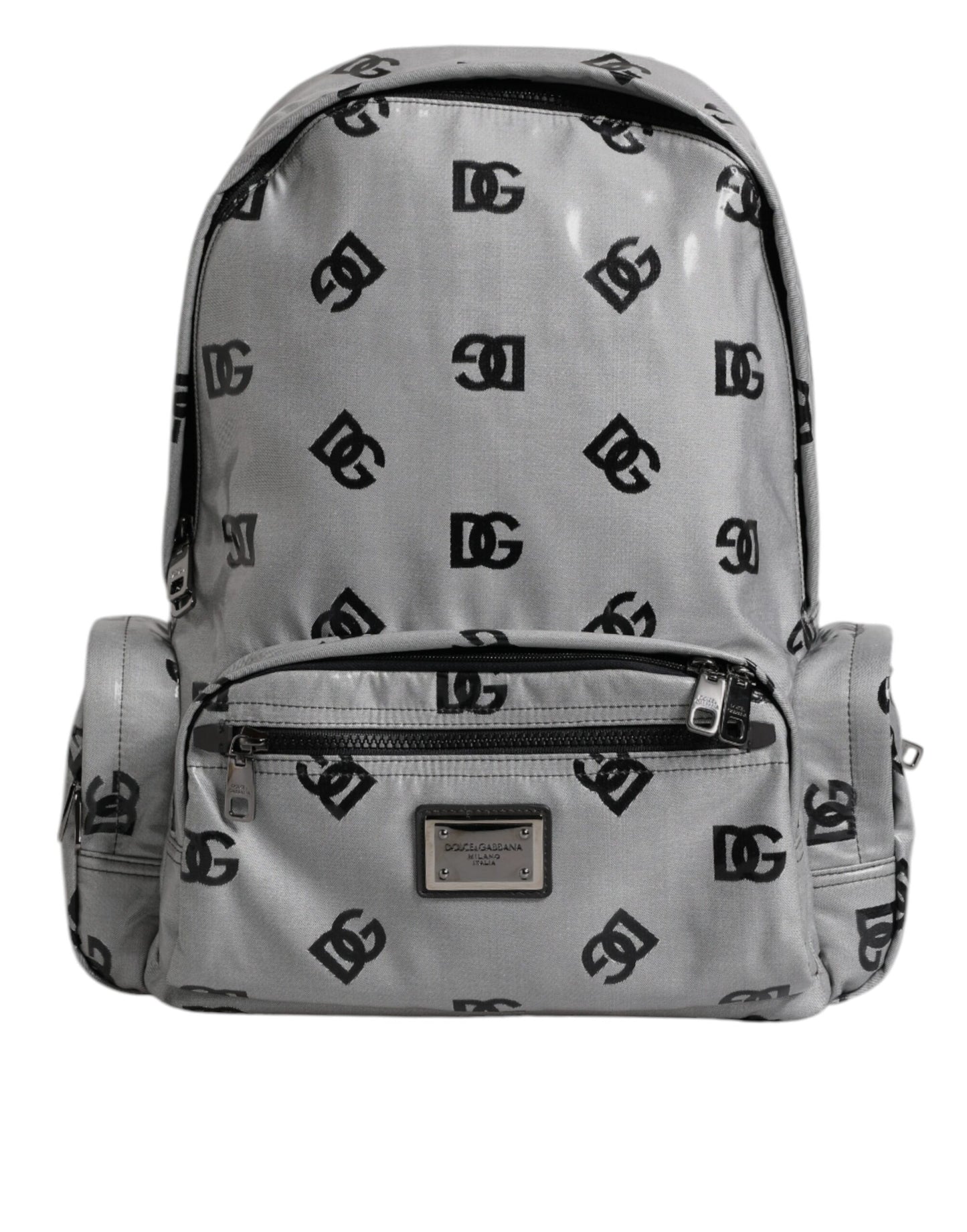 Dolce & Gabbana Sac À Dos Gris Noir Avec Plaque DG Logo Pour Homme Authentique En Stock