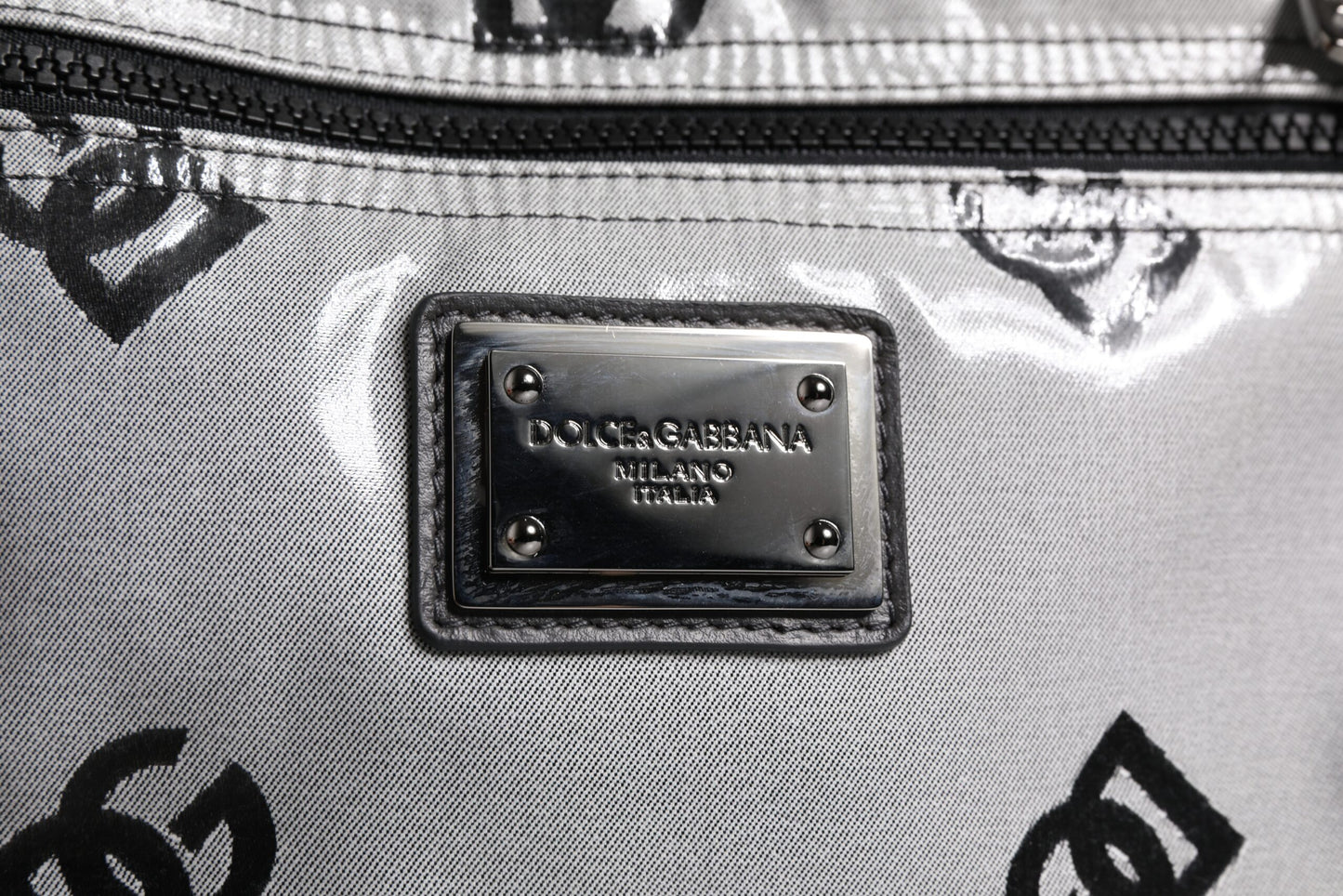 Dolce & Gabbana Sac À Dos Gris Noir Avec Plaque DG Logo Pour Homme Authentique En Stock