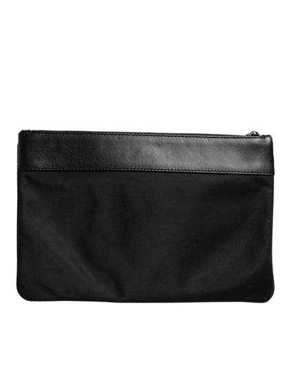 Dolce & Gabbana Multicolor Leopard Jacquard Print Logo Plaque Pouch Bag by Dolce & Gabbana