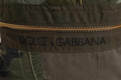 Dolce & Gabbana Military Green Patchwork Rucksack Backpack Bag